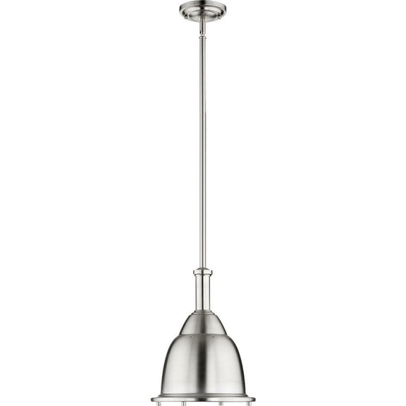 805-10-65-Quorum Lighting-1 Light Step Dome Pendant in Transitional style - 10.5 inches wide by 18 inches high-Satin Nickel Finish