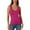 C-Hot Pink, variant on Ulitacool Womens Tank Tops Ladies' Low Round Neck Ribbed T Shirt Sleeveless Elastic And Form Fitting Vest Tee Leisure Clothes L White