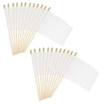 thumbnail image 1 of Uxcell 8x3 Inch White Blank Stick Flag, 24Pcs Wooden Pole Handheld Solid Color Flag, 1 of 6
