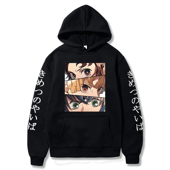 ipzHeZ Demon Slayer Merch Printed Harajuku Pullover Men/Women Casual Hooded Sweatshirt Size XXS to 4XL