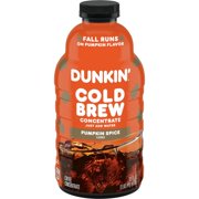 Dunkin' Pumpkin Spice Flavored Cold Brew Coffee Concentrate Medium Roast Coffee - 31oz