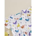 thumbnail image 4 of Suealasg Toddler Girls Summer Casual Dress Fly Sleeve Crew Neck Chicken Print Dress 6M 1T 2T 3T 4T Kids Baby Girls Farm Clothes, 4 of 8
