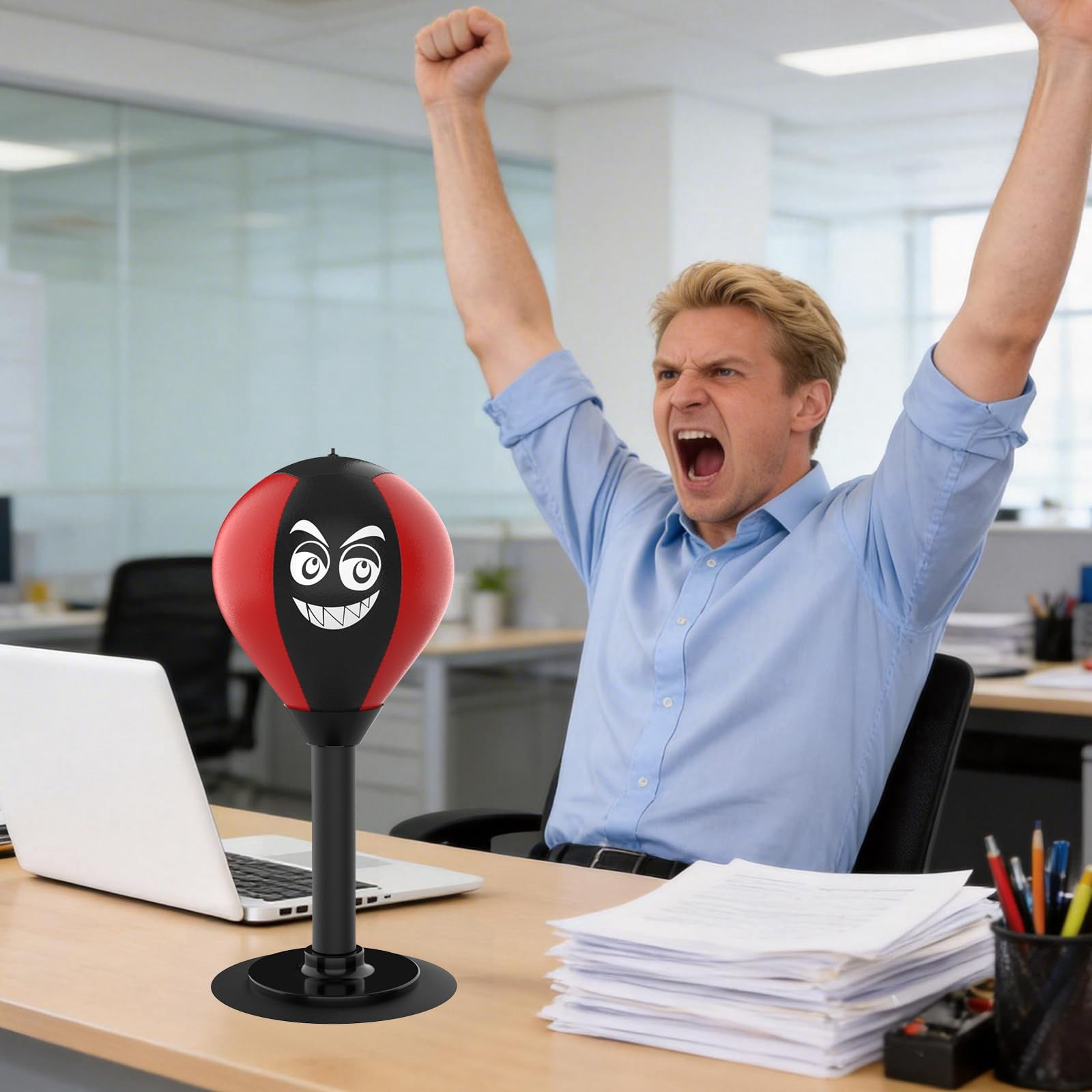Desktop Punching Bag With Suction Cup - For Office Desk  Heavy Duty Boxing Ball Adults And Fun Gift Coworkers & Friends