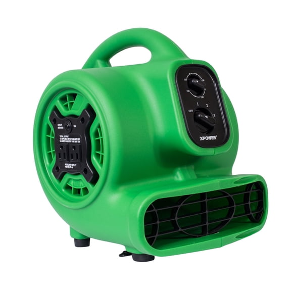 XPOWER P-230AT Mini Mighty 1/4 HP 925 CFM Centrifugal Air Mover, Carpet Dryer, Floor Fan, Blower, Stackable, Daisy Chain, for Wat