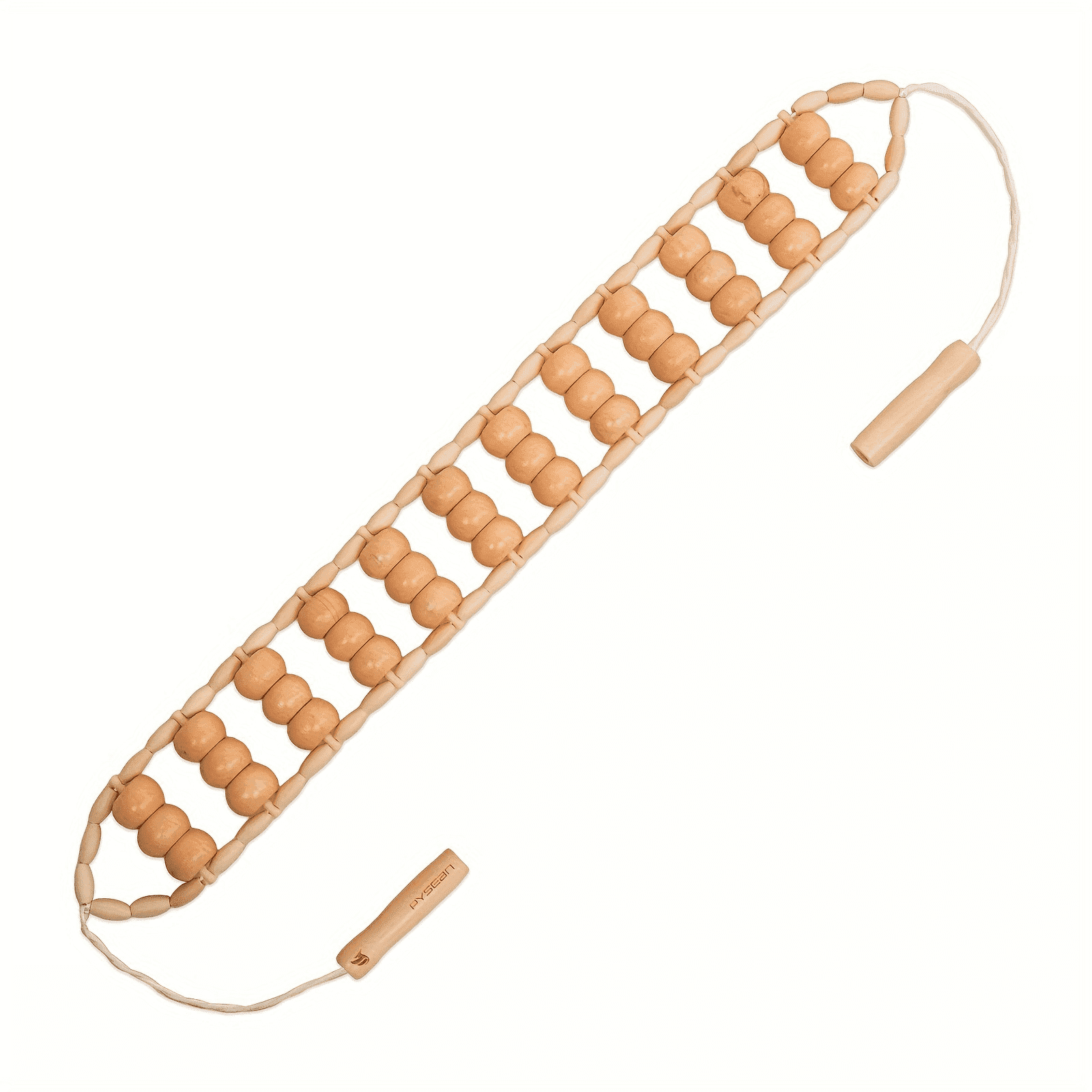 FORICOM Wooden Back Roller Massager, Back Massager with Roller and Drawstring, Multi-functional Back Roller and Neck Massager, Relieves Muscle Tension and Promotes Skin Health