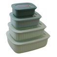 thumbnail image 2 of Contenedores de almacenamiento de alimentos, Confiable Industries, juego de 4 unidades, color verde, 2 of 7