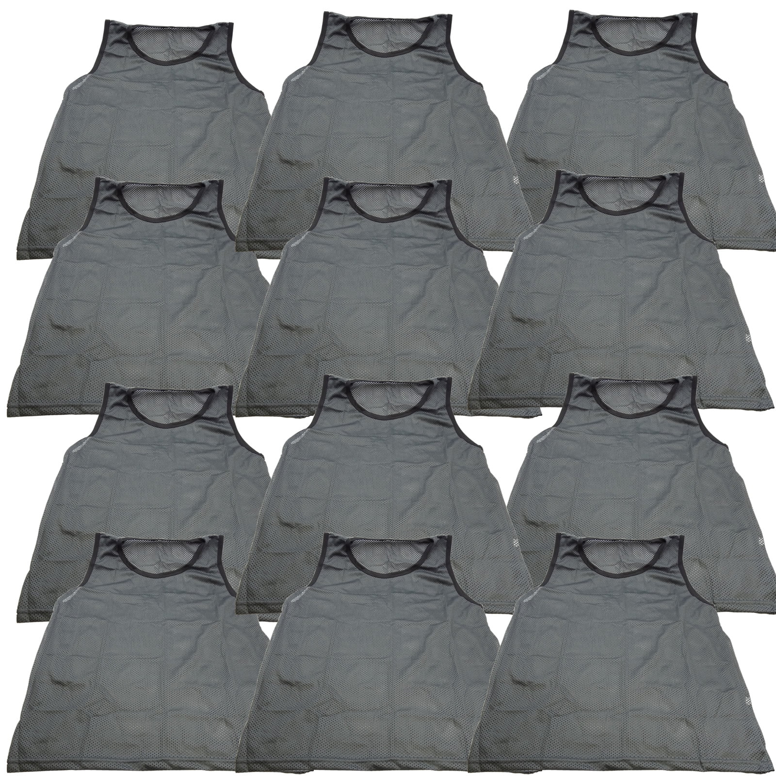Youth Gray Scrimmage Training Vests Pinnies, Quantity 12