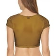 thumbnail image 3 of DKNY Womens Logo Mesh Overlay Bikini Swim top Yellow M, 3 of 4