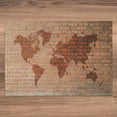 thumbnail image 3 of Ambesonne Brick Wall Jigsaw Puzzle, World Map on Brick Wall, Heirloom-Quality Fun Activity for Family Durable Cardboard, 1000 pcs, Orange, 3 of 5