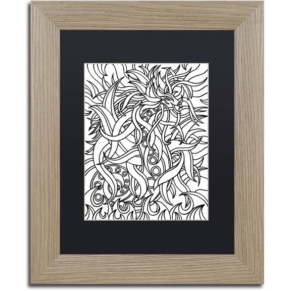 Trademark Fine Art "Devon the Dragon" Canvas Art by Kathy G. Ahrens, Black Matte, Birch Frame
