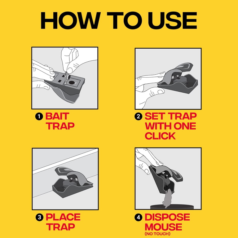 Victor Safe-Set Mouse Trap, 2 Pack with Refillable Bait Cup