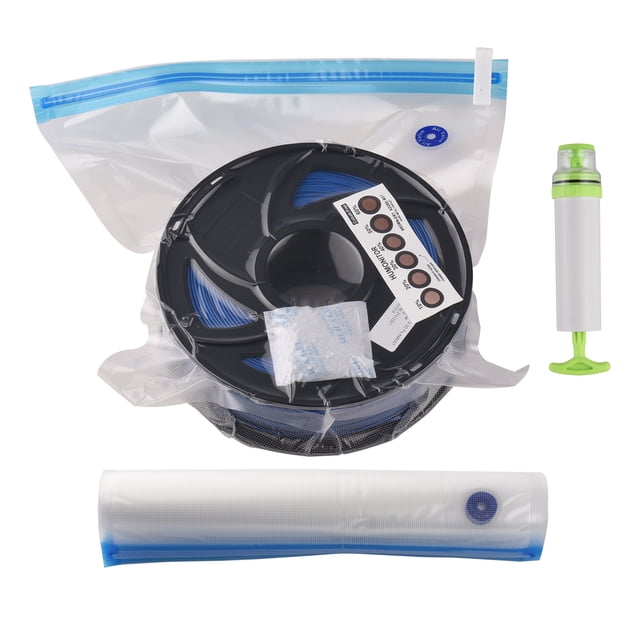 eSUN Vacuum Storage Bag Kit for FDM 3D Printer Filament Vacuum Compression Thickened Space Saver Bags Reusable Dry Pouch with Hand Pump Sealing Clips Humidity Indicator Cards Sealer Bags