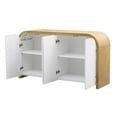 thumbnail image 3 of Kojooin Modern 4 Wavy Door Curved Corner Sideboard Storage Cabinet With Adjustable Shelves, Buffet Cabinet For Dining Room Living Room Bedroom Hallway Kitchen, 3 of 6