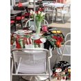 thumbnail image 4 of Outdoor Tablecloth with Umbrella Hole and Zipper, Black Snowman Christmas Round Table Cloth 60 Inch Waterproof Tablecloth, Xmas Snowflake Botanical Picnic Table Cover for Patio Camping, 4 of 7