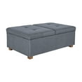 thumbnail image 1 of CorLiving Yves Large Fabric Upholstered Rectangle Double Storage Ottoman, Medium Grey, 1 of 9