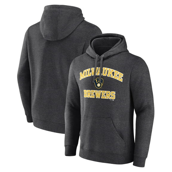Men's Charcoal Milwaukee Brewers Heart and Soul Pullover Hoodie