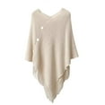 thumbnail image 2 of YIFUNIN Women's Fashion 2-in-1 Tassel Hooded Knitted Shawl, Versatile Travel Warm Outer Cape, Poncho Scarf for Women, Scarf Winter Multi-Way Wrap,Beige, 2 of 3