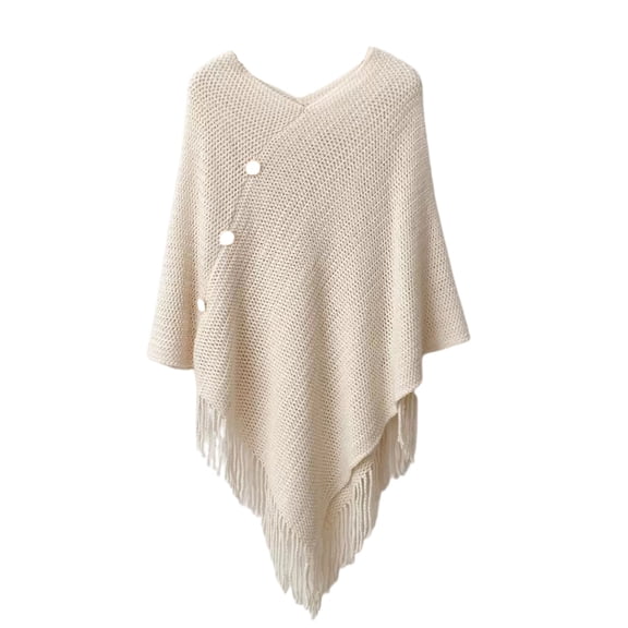 yuCgh Women's Fashion Two-Way Wear Tassel Hooded Knitted Shawl, Versatile Travel Warm Outer Cloak, Winter Cape Scarf, Casual Hooded Scarf,Beige