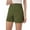 Green, variant on Women's Stretch Twill Shorts High Waist Denim Summer Casual Comfortable Elastic Waistband Lightweight Breathable Fashion