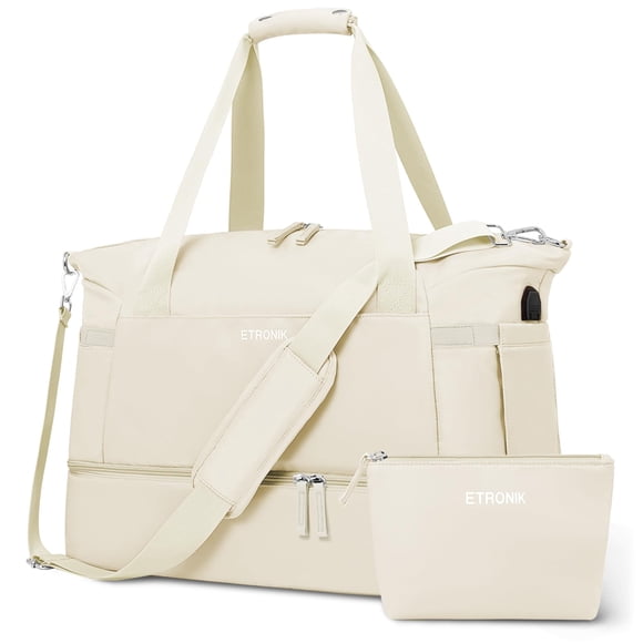 Bolsa de gimnasio ETRONIK para mujer, bolsa de viaje deportiva con carga USB