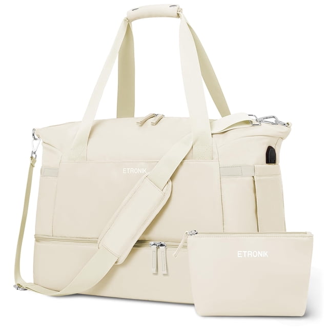 Bolsa de gimnasio ETRONIK para mujer, bolsa de viaje deportiva con carga USB