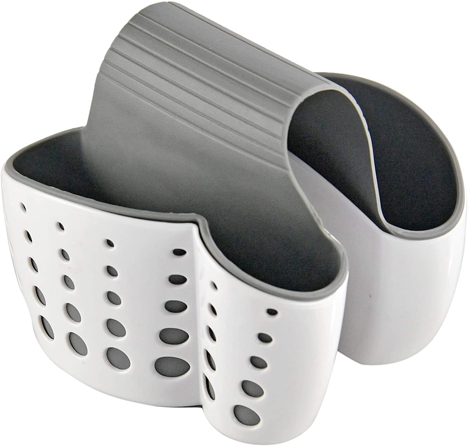 Double Sink Caddy with Holder for Sponges and Cleaning Supplies, Faucet Caddy Organizer