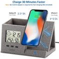 thumbnail image 3 of Lecone 10W Chargeur Sans Fil Bureau Organisateur Porte-Crayon Horloge Numérique, Compatible avec Téléphone 12 Pro Mini 11 X X XS, 3 of 5