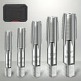 thumbnail image 2 of HLONK 5pcs NPT Pipe Tap Set | Sizes Include 1/8  1/4  3/8  1/2 and 3/4 Pipe Taps with Storage Box for Cleaning Re-thread Damaged Jam Pipe Threads, 2 of 7