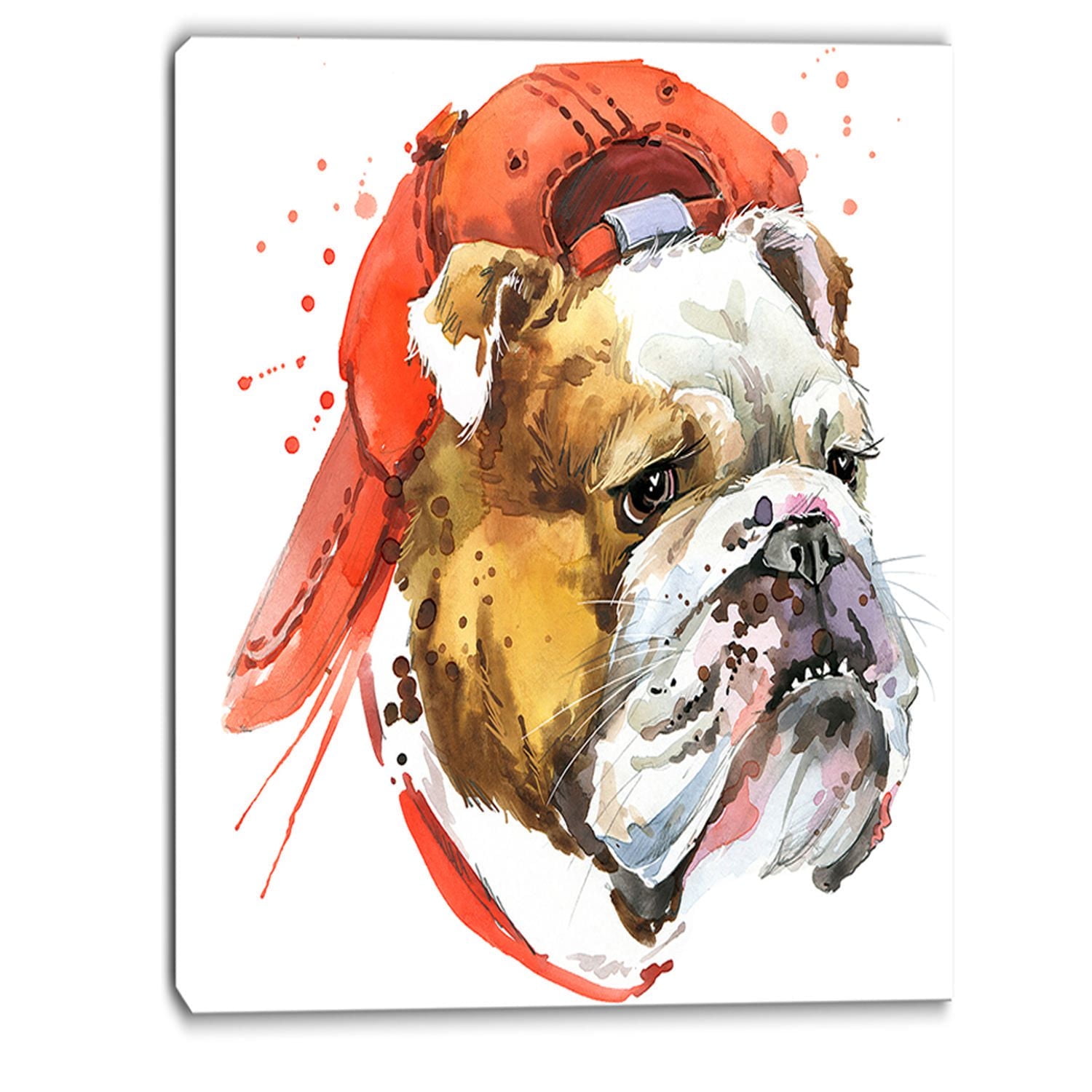 Design Art Bulldog Illustration Art Canvas Print
