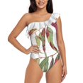 thumbnail image 1 of A Touch Of Red-Watercolour Of Eucalyptus Branch Ruffle Swimwear Women One Piece Swimsuit Monokini Push Up Bathing Suit, 1 of 5