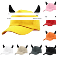 thumbnail image 2 of ZDNIXIAN Devil Horn Baseball Cap, 3D Plush Horn Decor Solid Color Adjustable Costume Hat, Lightweight Structured Crown Unisex Holiday Party Accessory, 2 of 3