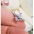 thumbnail image 6 of vylahjewellery Pear Cut Diamond Solitaire Engagement Ring Pave Band Ring for Women, Elegant 925 Sterling Silver Wedding Engagement Jewelry, 6 of 9