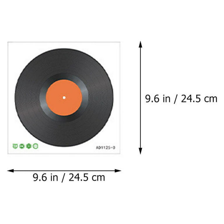 4pcs Vinyl Record Shape Stickers Blank Vinyl Records Vintage Fake Records  Decorations Wall Stickers 