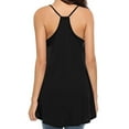 thumbnail image 3 of Summer Saving Wycnly Womens Tank Tops Loose Flowy Swing Spaghetti Strap Vest Camisole Tops Summer Fashion Solid Crewneck Sleeveless Shirts Blouse Black XL, 3 of 6