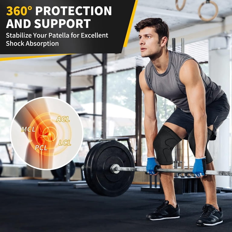 Cambivo Knee Brace Sleeves, S-XL, 2-Pack, Black photo 6