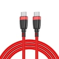 thumbnail image 2 of Cable de carga Cable de cargador tipo C Cable de datos de carga rápida Cable de teléfono trenzado de nailon, 1 metro, 100 W, rojo Inevent EL000726-04, 2 of 7
