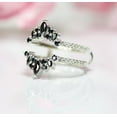 thumbnail image 2 of Round & Marquise Cut Black onyx Wedding Enhancer ring - 14k White Gold Over Stacking Promise Ring, 2 of 2