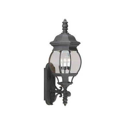Outdoor Sconce Finish - Sea Gull Lighting 88202-12 Outdoor Sconce with Clear Glass Shades Black Finish