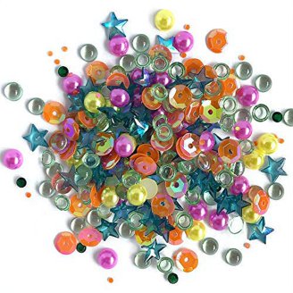 Buttons Galore Sparkletz Valentine’s Day Embellishments - 3 Packs Of Clear Acrylic Gems, Sequins & Flat Back Pearls, 36 Grams Total 3 thumbnail image