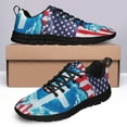 thumbnail image 4 of God Jesus Christian Cross American Flag Running Shoes Sneakers Mesh Black Size 12, 4 of 5