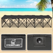 SUNNYOUTDOOR 6 Seater Portable Folding Bench Seat Collapsible Soccer Bench, Portable Bench Seats for Bleachers, Camping, Sideline, with Carrying Bag, Black