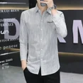 thumbnail image 4 of Camisa y blusa para hombre de manga larga con estampado gráfico de negocios de ropa verde a la moda 2024 estilo coreano botones originales normal xxl, 4 of 5