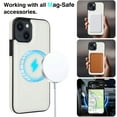 thumbnail image 7 of Designed for iPhone 13 Case Strong Magsafe, Vintage PU Leather Soft Snap-on Back Cover Slim Protective Shockproof Wireless Charging Phone Case Cover for iPhone 13, White, 7 of 7