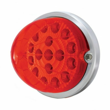 

17 LED Dual Function Watermelon Reflector Flush Mount Kit - Red LED/Red Lens