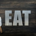 thumbnail image 3 of EAT Metal Letters Corrugated Galvanized Metal Word Business Sign Home Décor Kitchen Pantry Dining Room Restaurant Decorations (20 Inch), 3 of 5