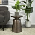 thumbnail image 2 of DecMode 15" x 19" Copper Metal Accent Table with Bell Shaped Base, 1-Piece, 2 of 7