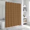 thumbnail image 5 of Vintage Rattan Shower Curtain Set - 72" x 78" Washable Bathtub Curtain with 12 Hooks, Minimalist Abstract Wicker Texture Brown Waterproof Fabric Stall Shower Curtains for Bathroom/Bathtub Décor, 5 of 6