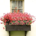 thumbnail image 6 of Morttic 4 Bundles Artificial Flowers, Fake Artificial Greenery UV Resistant No Fade Faux Plastic Plants for Wedding Bridle Bouquet Indoor Outdoor Home Garden Kitchen Office Table Vase (Red), 6 of 7