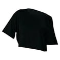 thumbnail image 5 of Trendfront Womens Summer Crew Neck Elbow Sleeve Tops Cropped Length Solid Color Tees Plain Casual Everyday Style Wear T-Shirts, 5 of 5