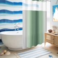 thumbnail image 5 of No Hook Shower Curtain, Sage Green Grey Ombre Shower Curtains for Bathroom with See Through Top Window, Farmhouse Gradient Minimalist Waterproof & Washable Bath Curtain Stand Up Stall 36"x72", 5 of 9